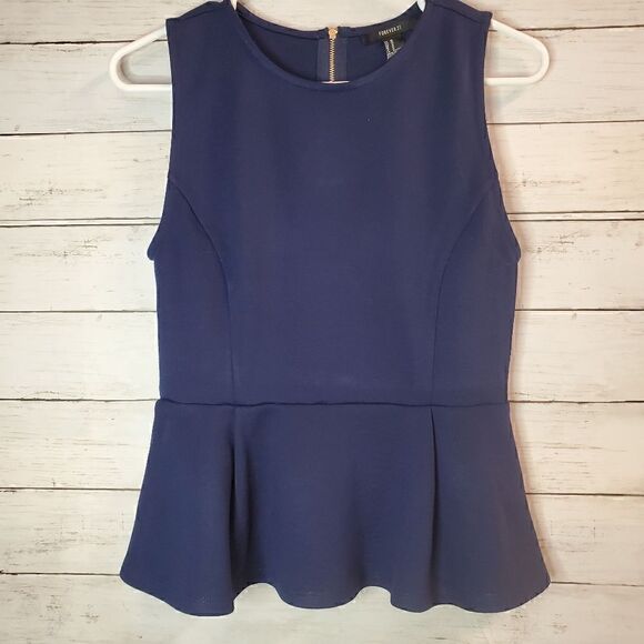 Forever 21 Navy Blue Top - Picture 3 of 5
